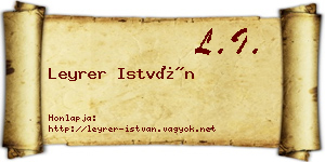 Leyrer István névjegykártya